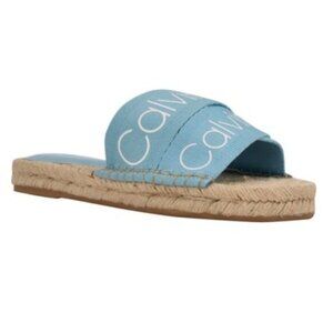 Calvin Klein Tasha Espadrille Slide Sandal Aqua 8.5M NWT